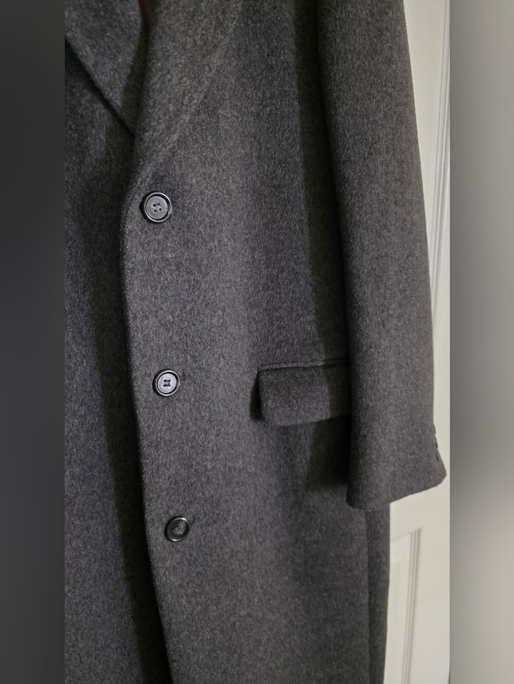 Men's Charcoal Wool Pea Coat - Unbranded - Picture 7 of 10